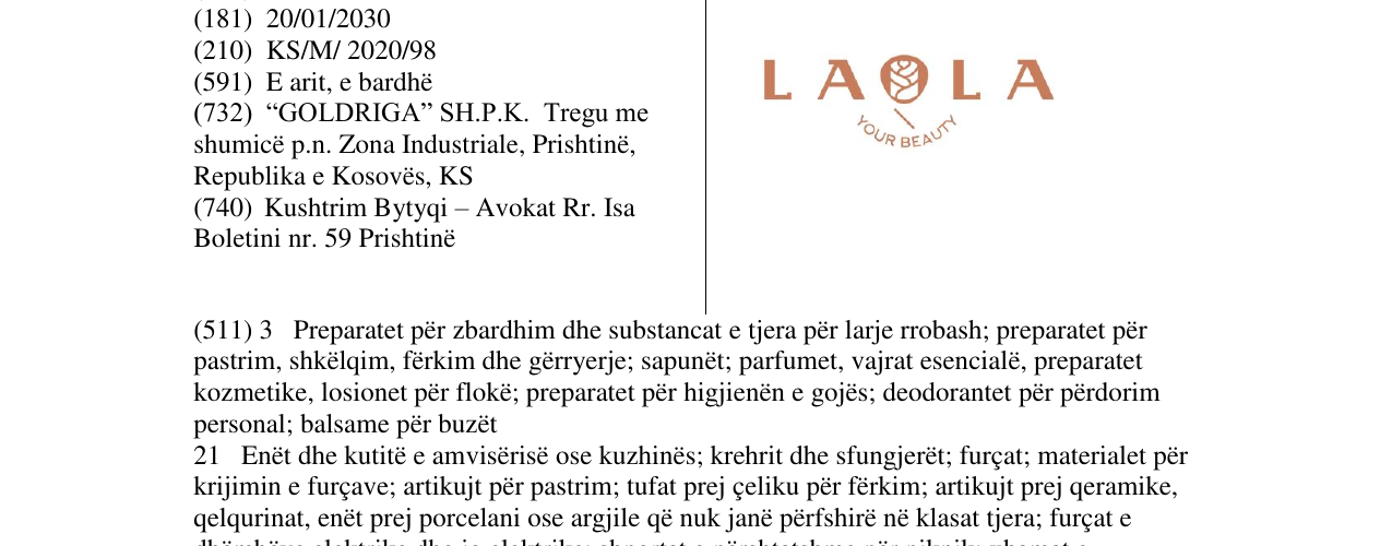 Zëri i markës LAOLA në buletin