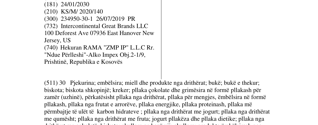 Zëri i markës BELVITA në buletin