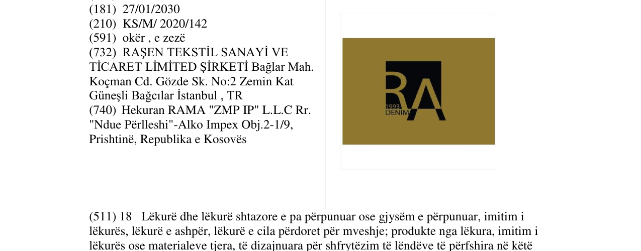 Zëri i markës RA DENIM në buletin