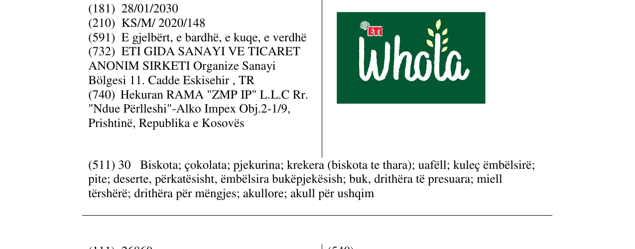 Zëri i markës WHOLA në buletin
