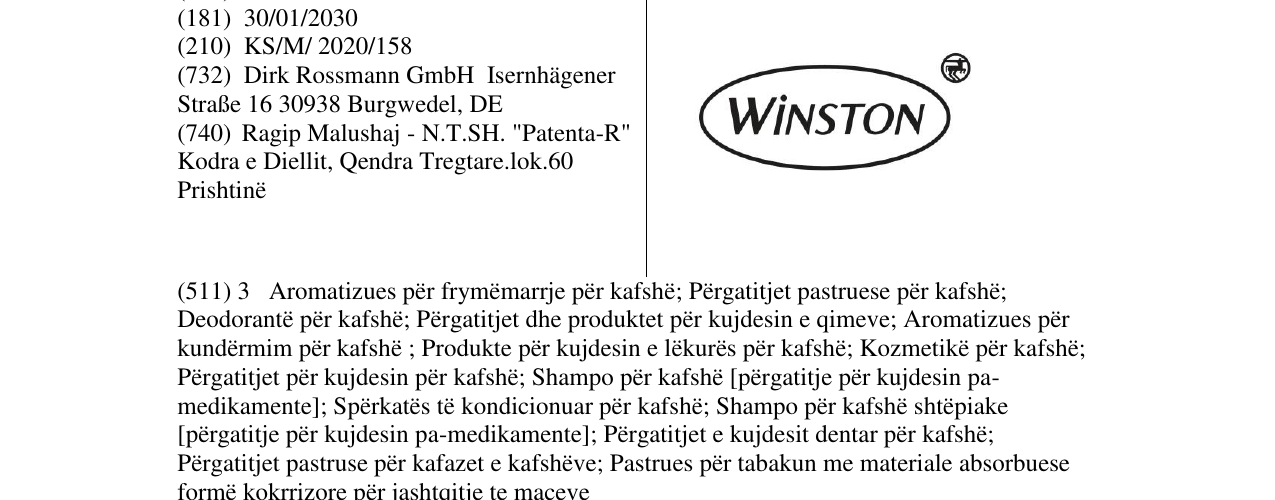 Zëri i markës WINSTON në buletin
