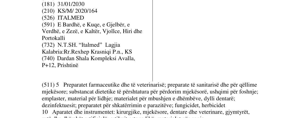 Zëri i markës ITALMED në buletin