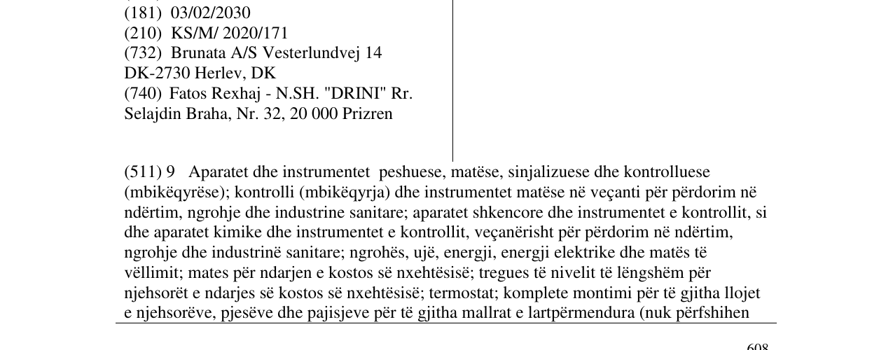 Zëri i markës BRUNATA në buletin