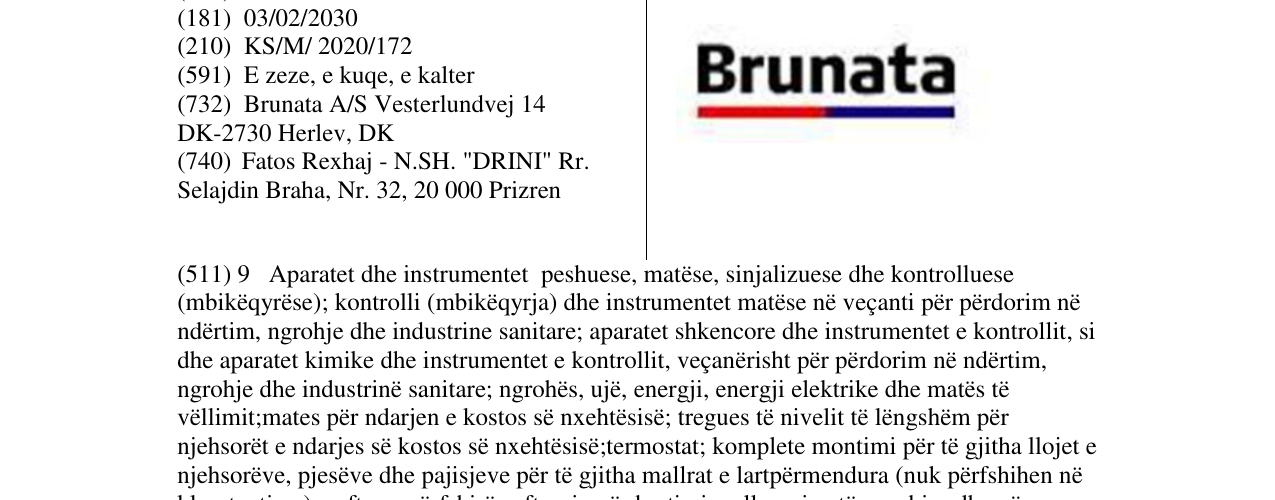 Zëri i markës Brunata në buletin