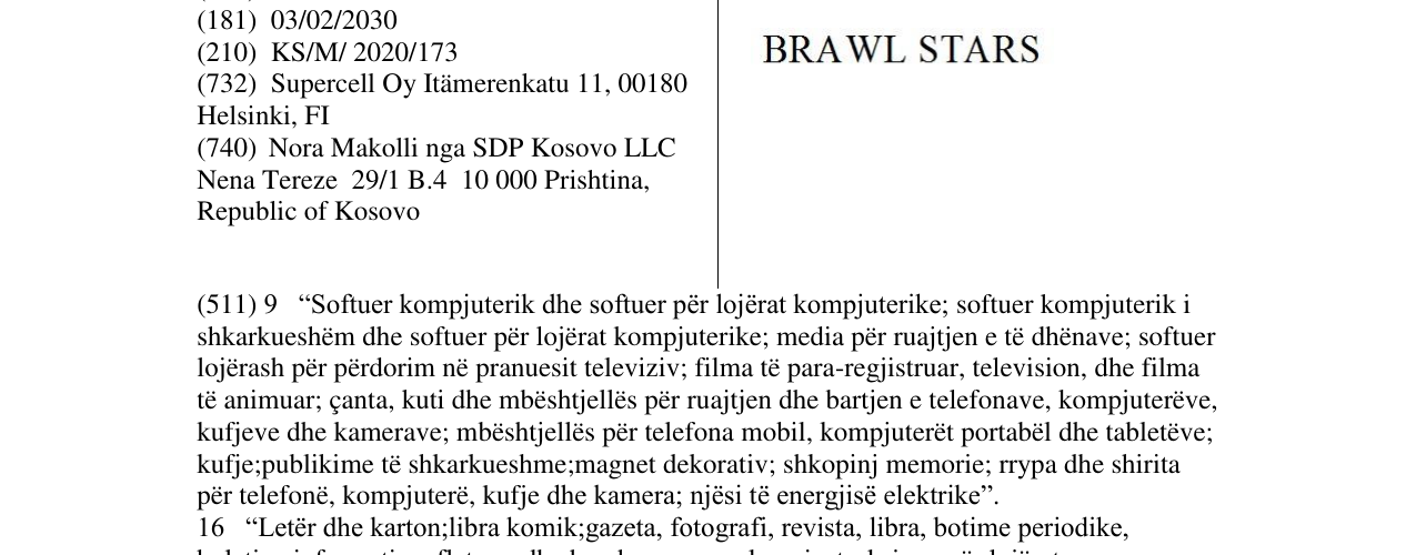 Zëri i markës BRAWL STARS në buletin