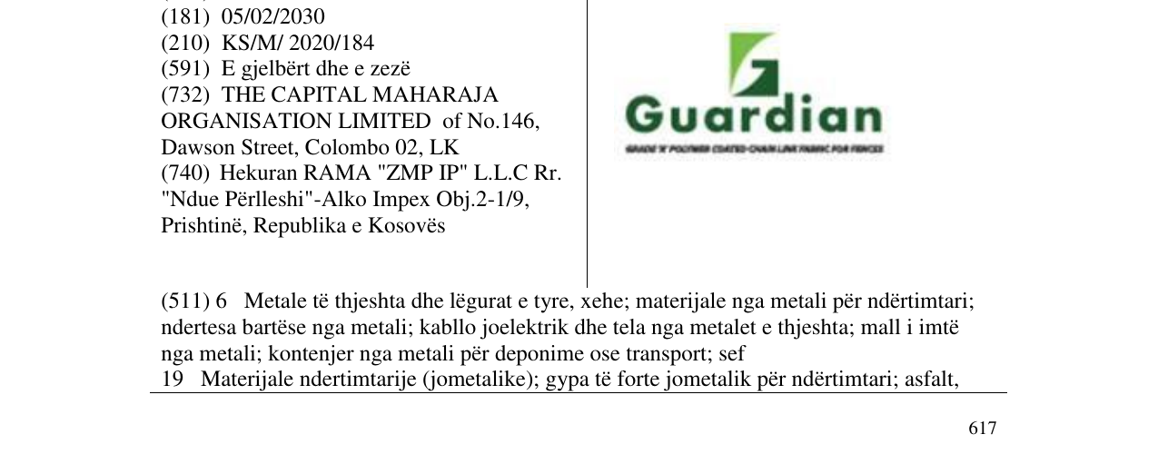 Zëri i markës Guardian në buletin