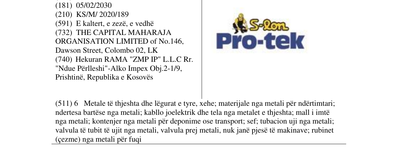 Zëri i markës Pro-tek në buletin
