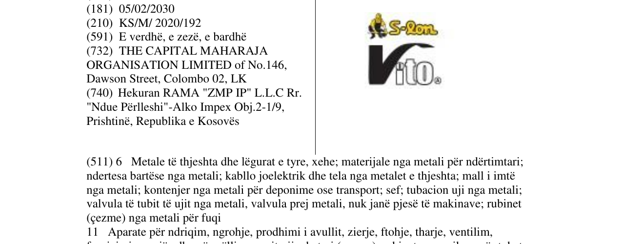 Zëri i markës Vito në buletin