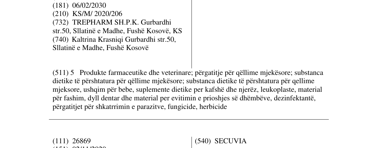 Zëri i markës SECUMET në buletin