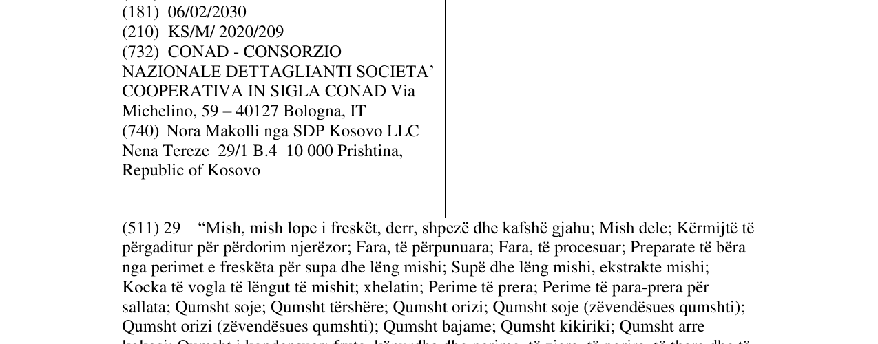 Zëri i markës SAPORI E IDEE CONAD në buletin