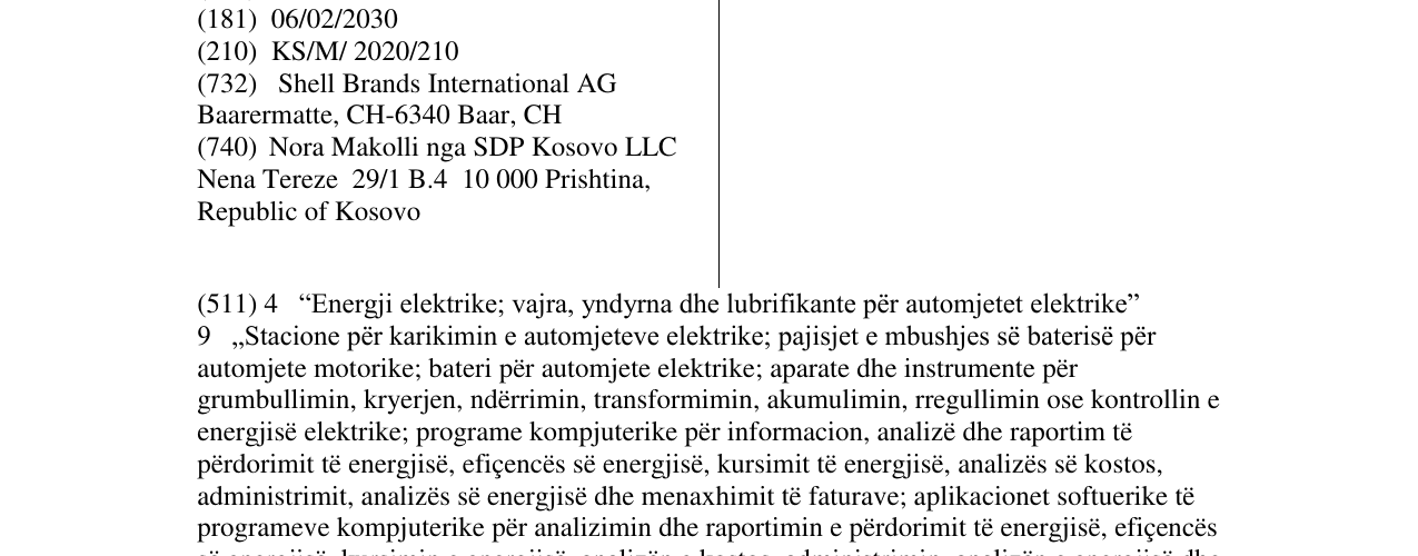 Zëri i markës SHELL në buletin