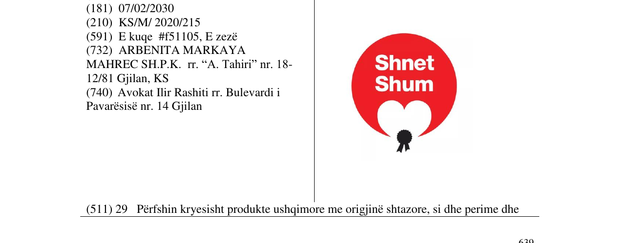 Zëri i markës Shnet Shum në buletin