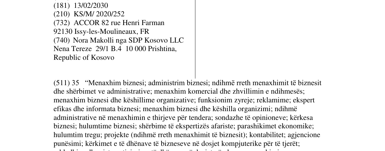 Zëri i markës ACCOR në buletin