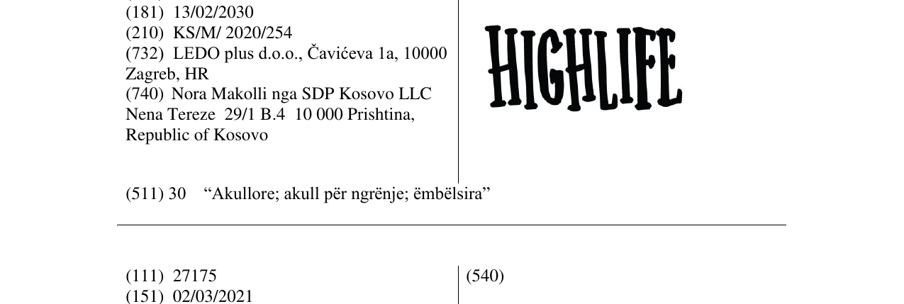 Zëri i markës HIGHLIFE në buletin