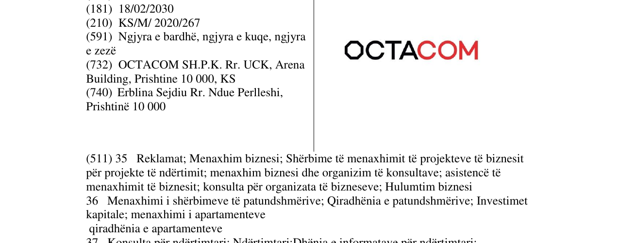 Zëri i markës OCTACOM në buletin