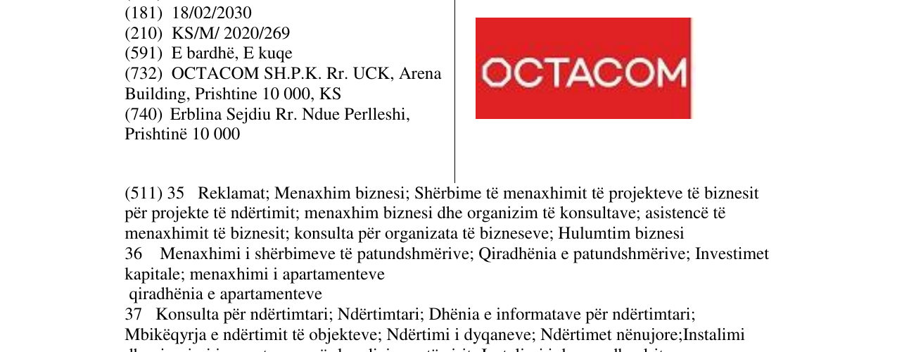 Zëri i markës OCTACOM në buletin