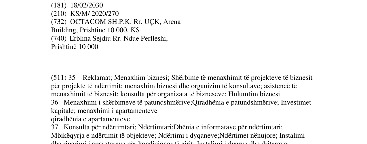 Zëri i markës OCTACOM në buletin