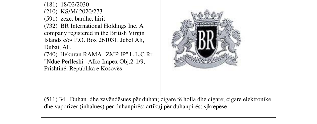 Zëri i markës BR në buletin
