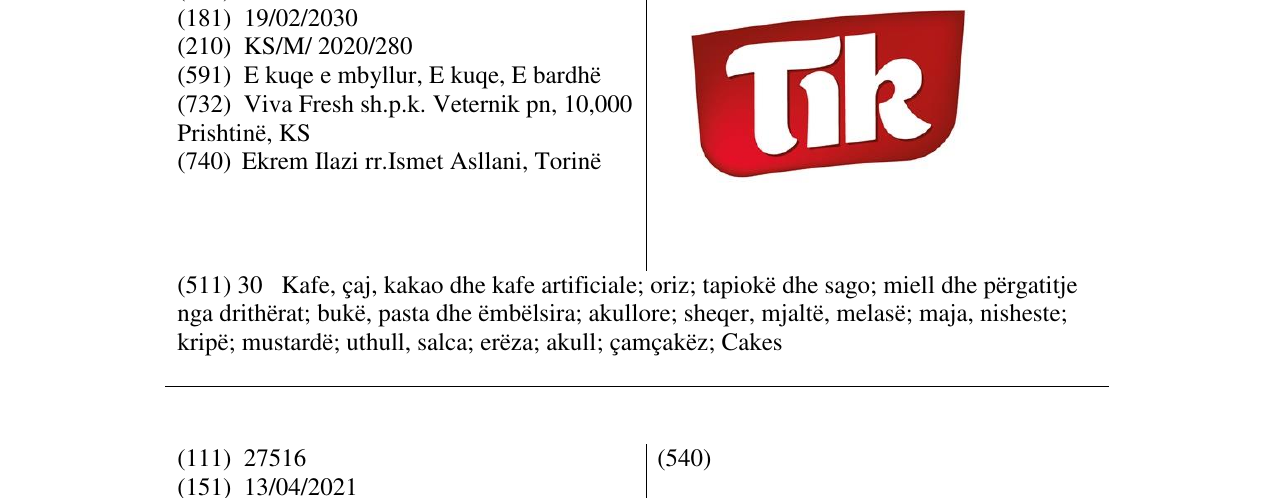 Zëri i markës Tik në buletin