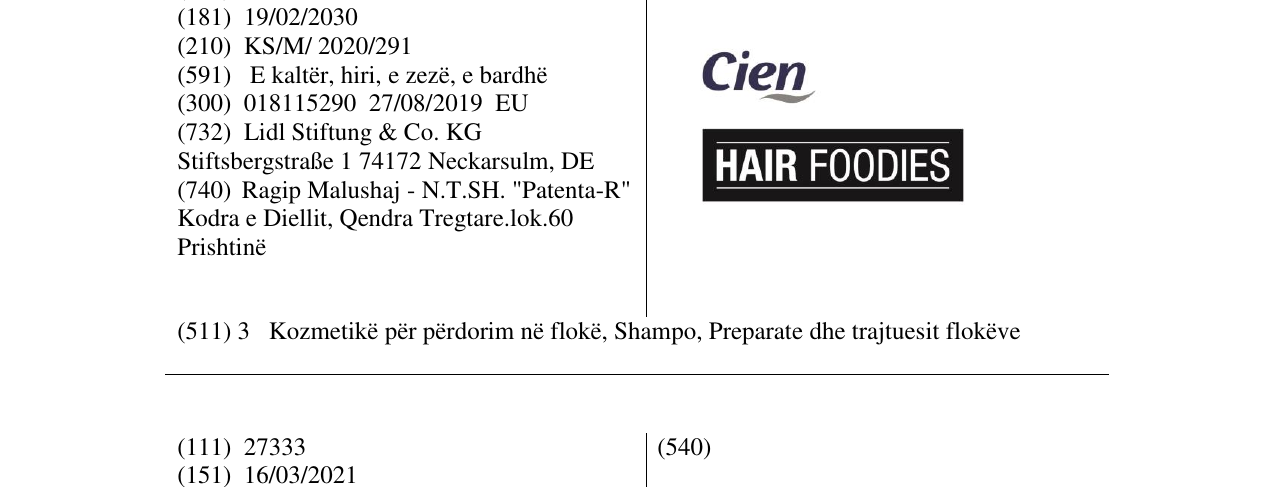 Zëri i markës Cien HAIR FOODIES në buletin