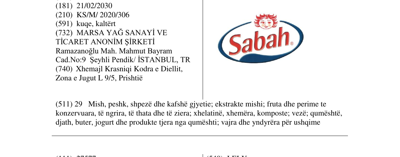 Zëri i markës Sabah në buletin