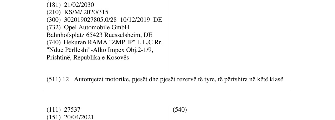 Zëri i markës MANTA në buletin