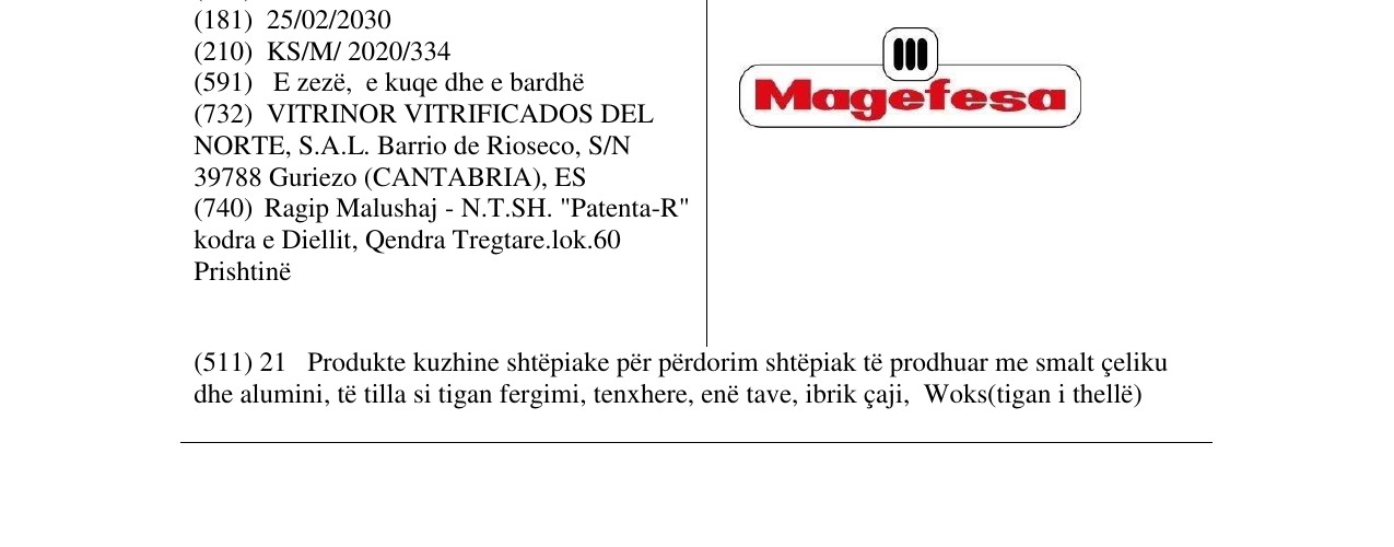 Zëri i markës Magefesa në buletin