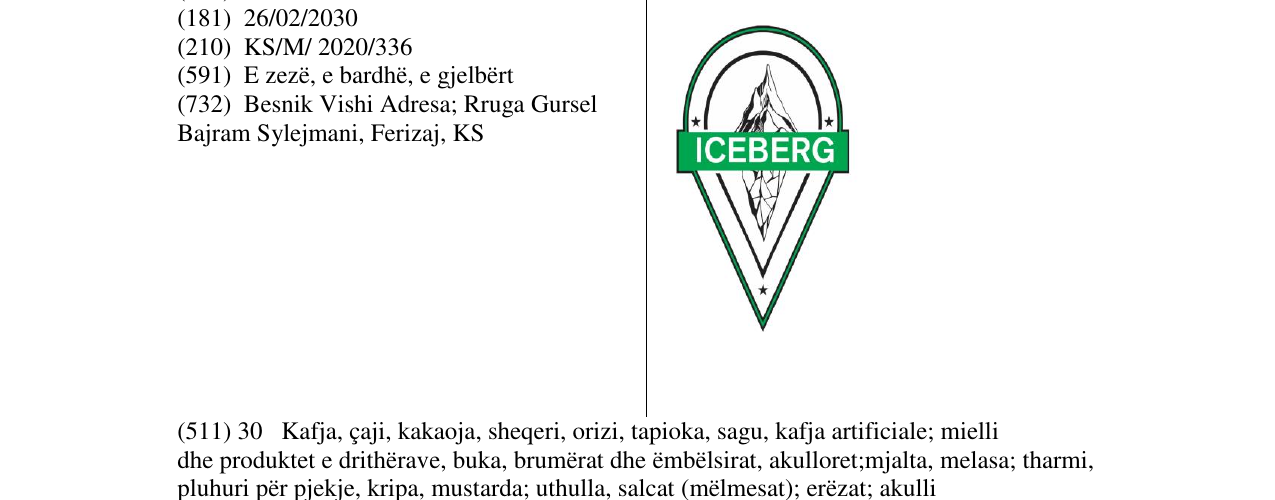 Zëri i markës ICEBERG në buletin
