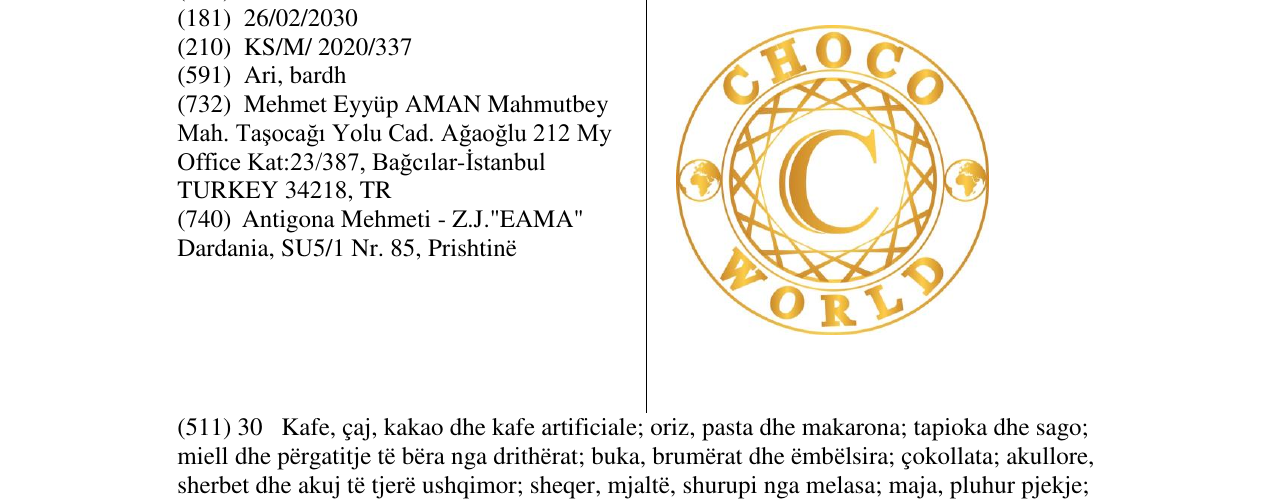 Zëri i markës choco world në buletin