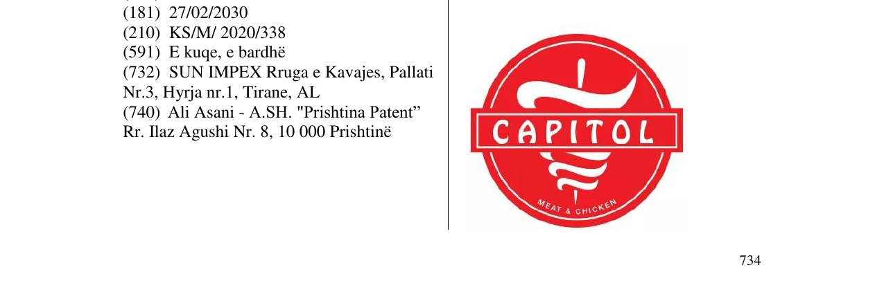 Zëri i markës CAPITOL në buletin