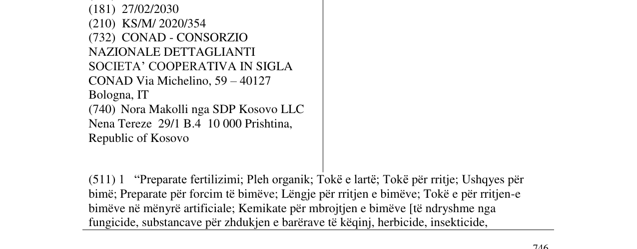 Zëri i markës CONAD SPAZIO në buletin