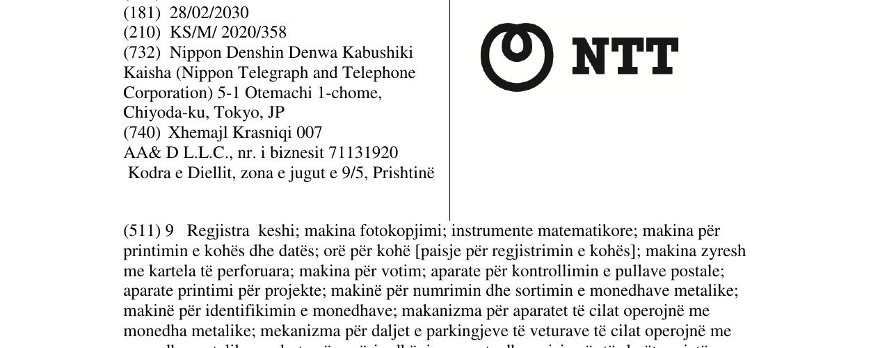 Zëri i markës NTT në buletin