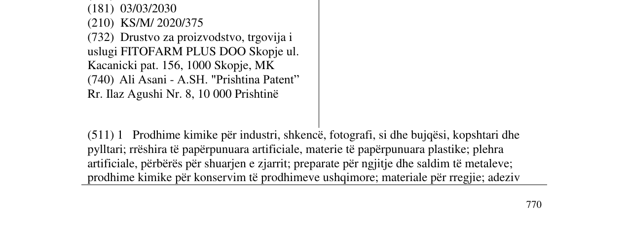 Zëri i markës FITALP në buletin