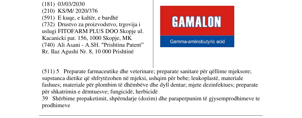 Zëri i markës GAMALON në buletin
