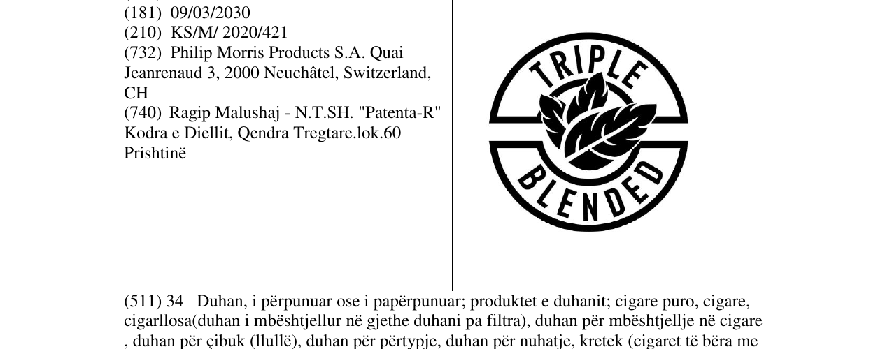 Zëri i markës TRIPLE BLENDED në buletin