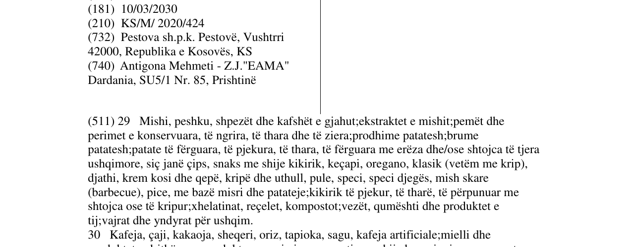Zëri i markës vipa në buletin