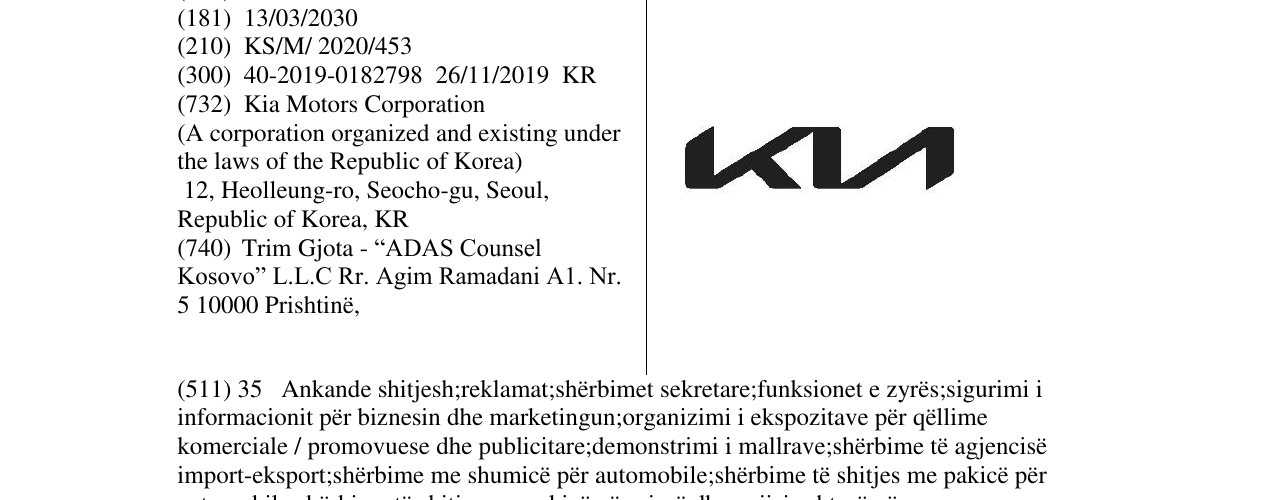 Zëri i markës KIA në buletin