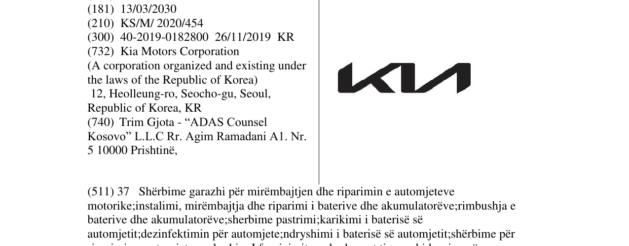 Zëri i markës KIA në buletin