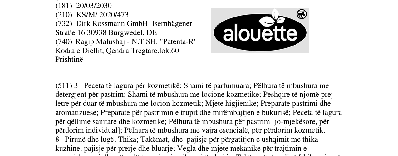 Zëri i markës Markë figurative në buletin