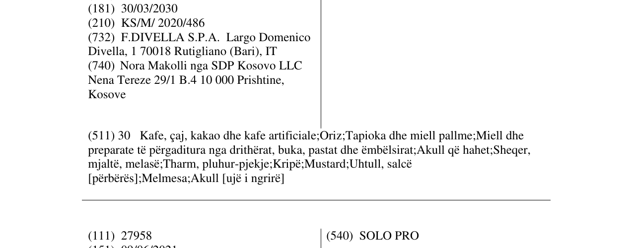 Zëri i markës OTTIMINI në buletin