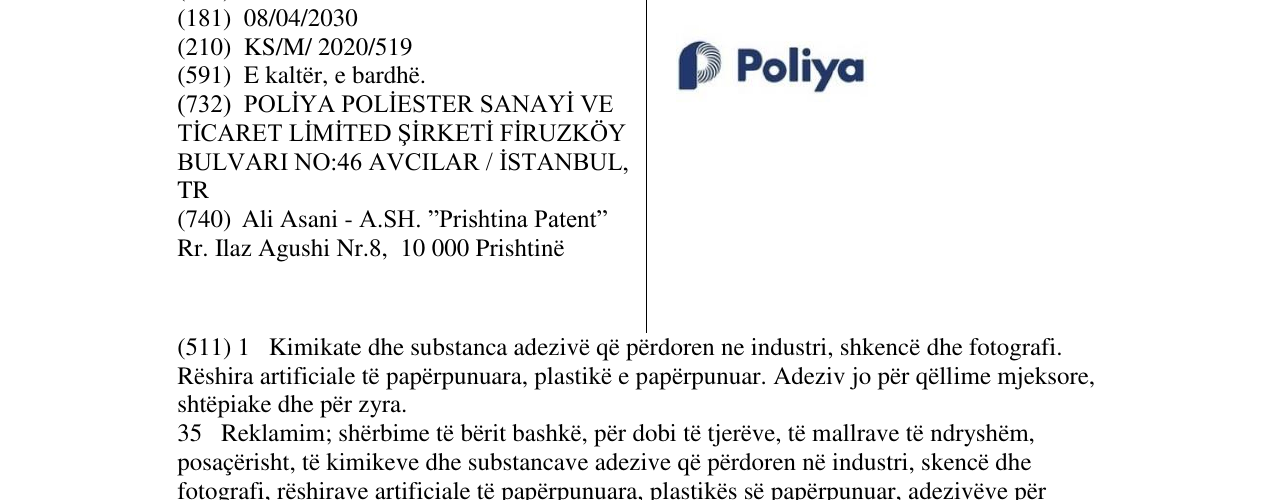 Zëri i markës Poliya në buletin