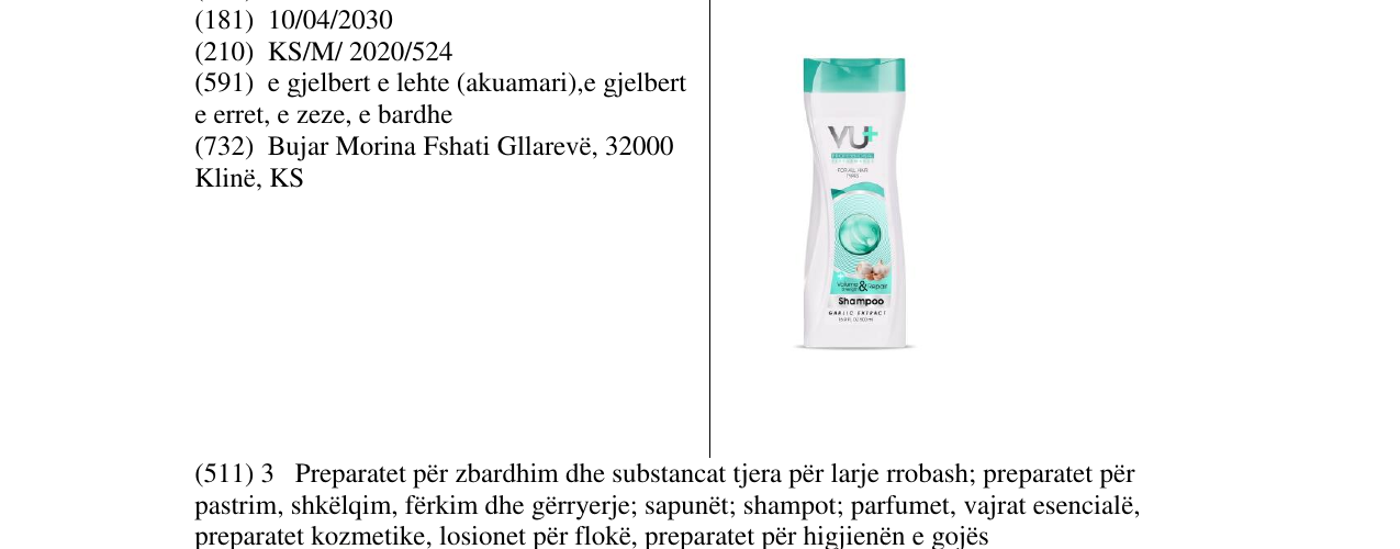 Zëri i markës VU në buletin
