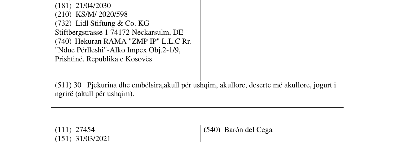 Zëri i markës Ballino në buletin