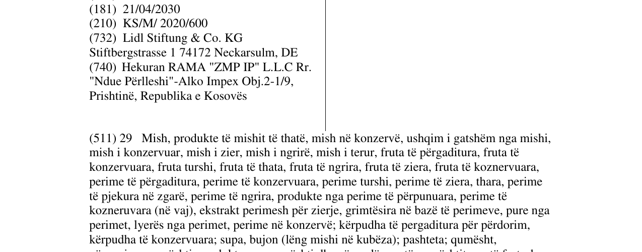 Zëri i markës Baresa në buletin