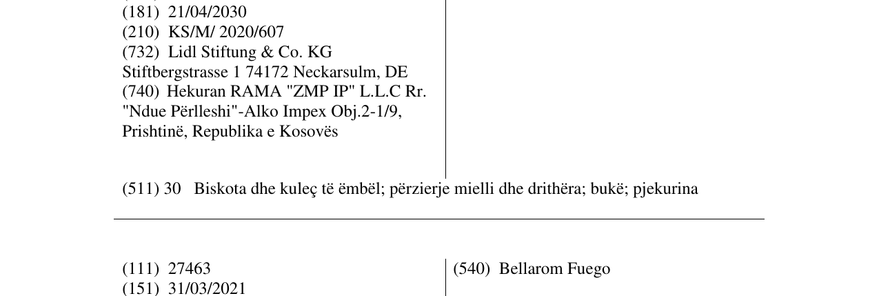 Zëri i markës Belgix në buletin