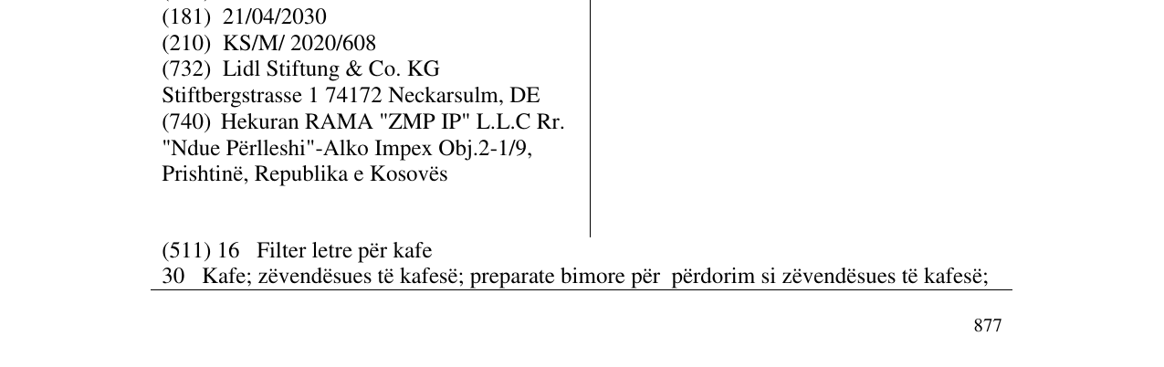 Zëri i markës Bellarom Fuego në buletin