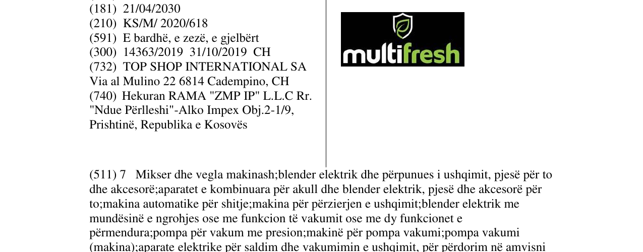 Zëri i markës multifresh në buletin