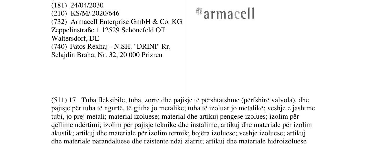 Zëri i markës ARMACELL në buletin