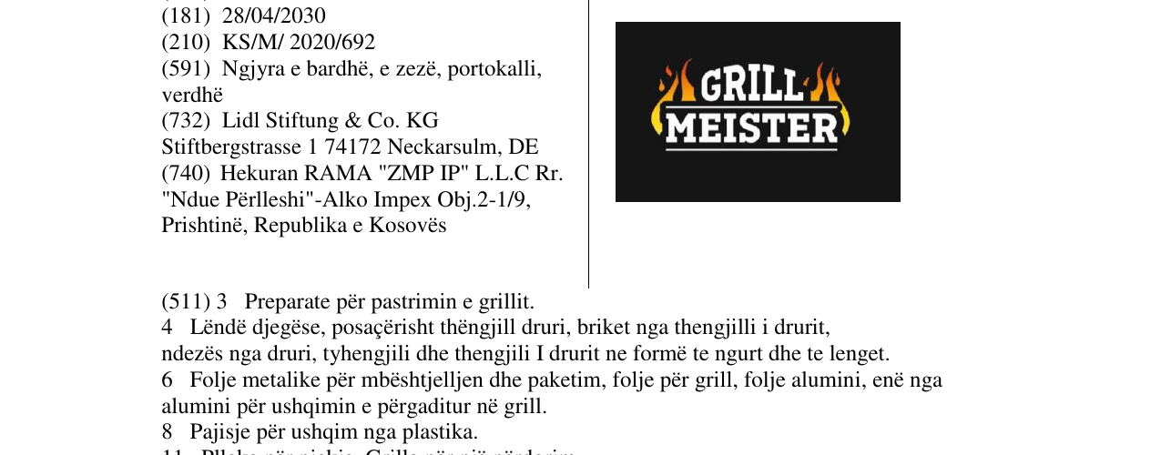 Zëri i markës Grill Meister në buletin