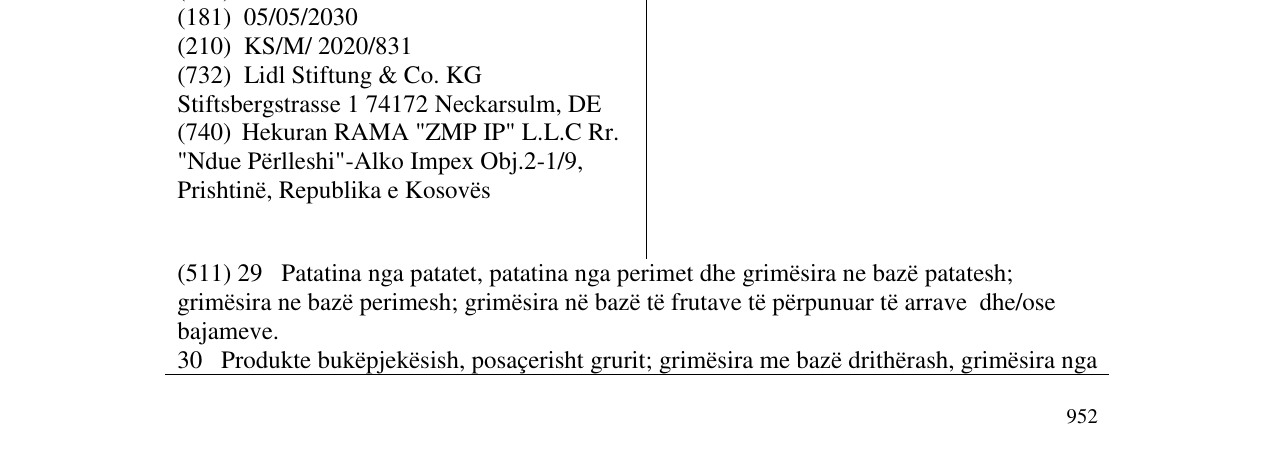 Zëri i markës SPLASHY'S në buletin